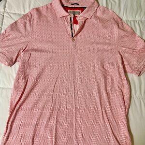 Ted Baker Light Pink Patterned Polo Shirt